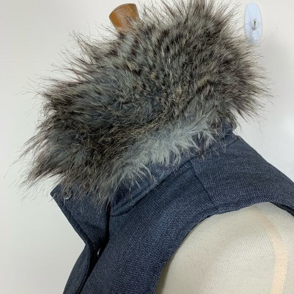 The Limited Down Feather Puffer Vest Faux Fur Small - Picture 5 of 8